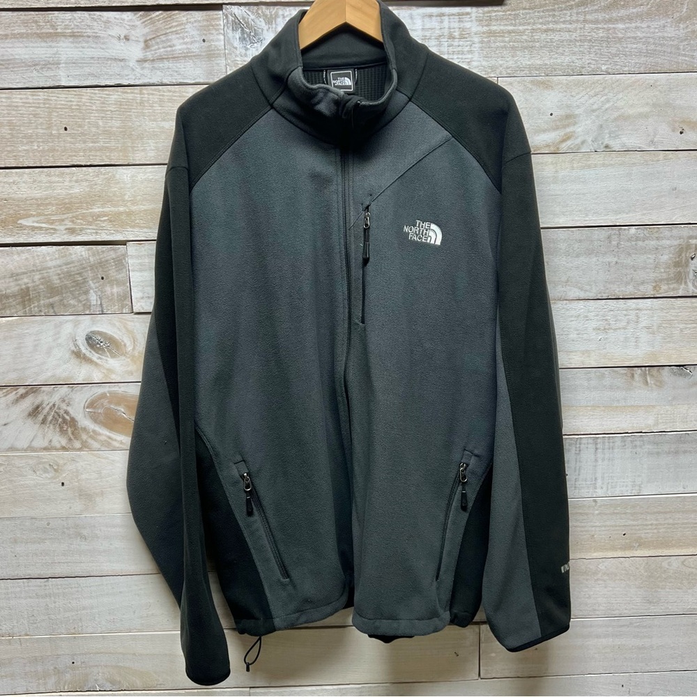 The North Face‎ Jacket Mens XXL 2XL Gray Black Windwall Fleece Soft Shell